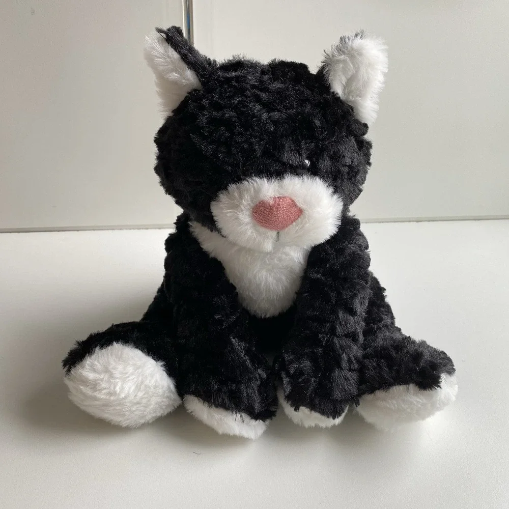 Aroma Home Tuxedo Cat Black Kitten With Microwave Pack Warm‎ Hugs Super Soft!